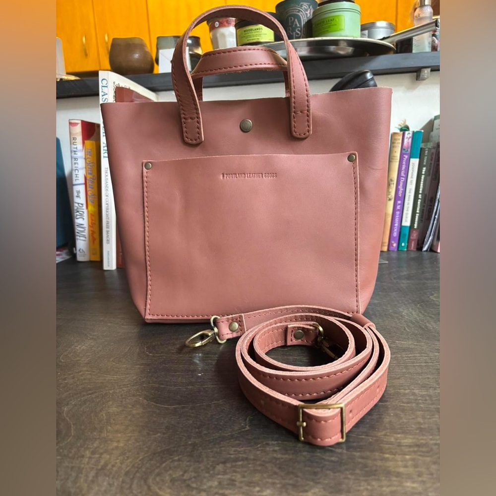 SOLD Portland Leather mini tote crossbody bag in Sunkissed